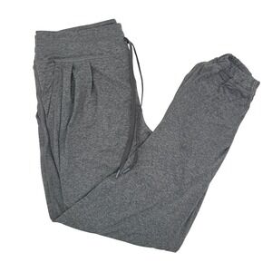 Lole Wome'sn Grey Heathered Pleated Jogger Pants Size Large Recycled Stretch